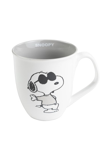 The Peanuts Snoopy Tasse Kaffeetasse Becher Kaffeebecher Grau Weiß 280 ml - Bild 3 von 3