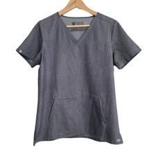 FIGS Technical Collection Size Small Gray Scrub Top W18SW1001