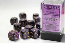Chessex Speckled HURRICANE with Gold 12 Dice Set - 6 Sided - 16mm d6 Dice Block