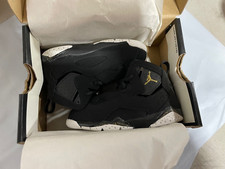 NEW NIKE Jordan True Flight BT Black Metallic Gold Toddler Sneakers 343797 026