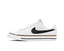 Nike Court Legacy GS Low White Black Desert Ochre DA5380-102 Youth Women
