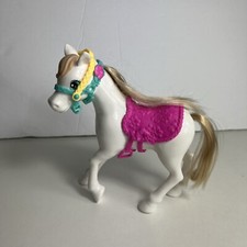 Unbranded, Plastic Toy Horse, Lightweight, White w/ Blonde  Mane