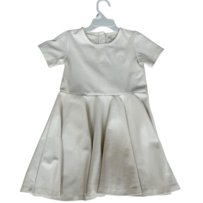 Ralph Lauren toddler Girls Pleated A-Line Dress Ivory White Stretchy size 24M