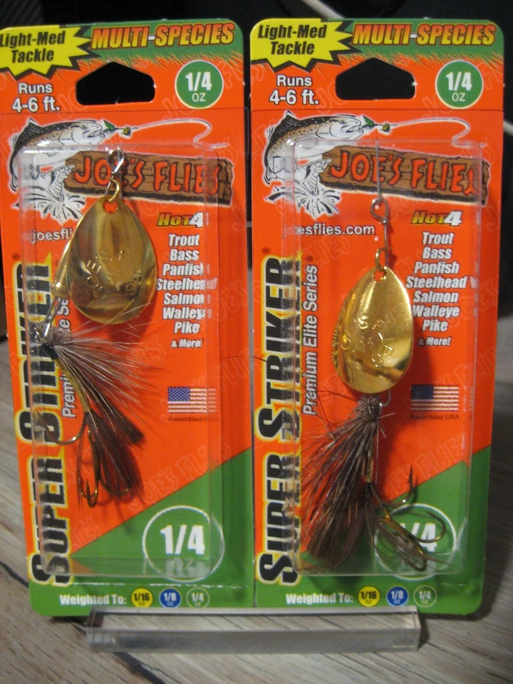 2 cebos giratorios en línea Joe's Flies Super Striker 1/4 OZ Muddler Minnow B-4114 Foto 4 de 4