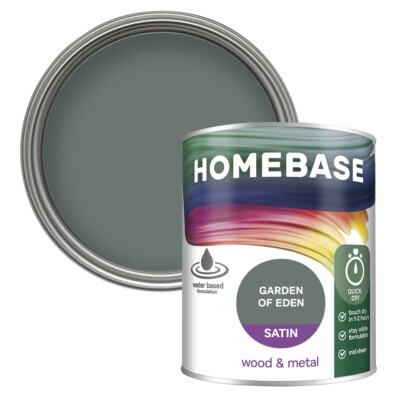 Homebase Interior Quick Dry Satin Paint Wood & Metal - Garden Of Eden ...