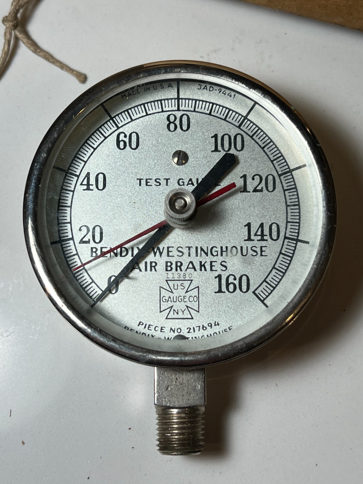 Bendix-Westinghouse Air Brakes Test Gauge Piece No 217694 New Old Stock ...