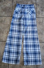 Pretty Please Late 60s/Early 70s Plaid Flared Pants Women's 24" Waist