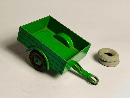 Dinky Toys #341 Land Rover Trailer Green - Original Vintage (ref45)