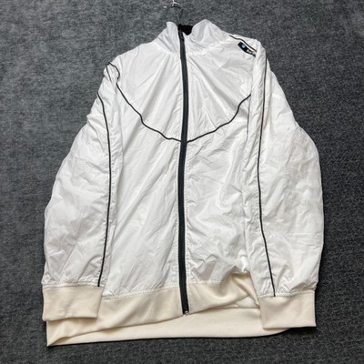 Ecko Unltd Track Jacket Men 2XL White Mesh Lined Ribbed Hem Full Zip Windbreaker