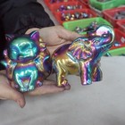 10LB 5Pcs Rainbow Aqua Aura Jasper Crystal Pikachu Fox Elephant Titanium Coating — photo 5