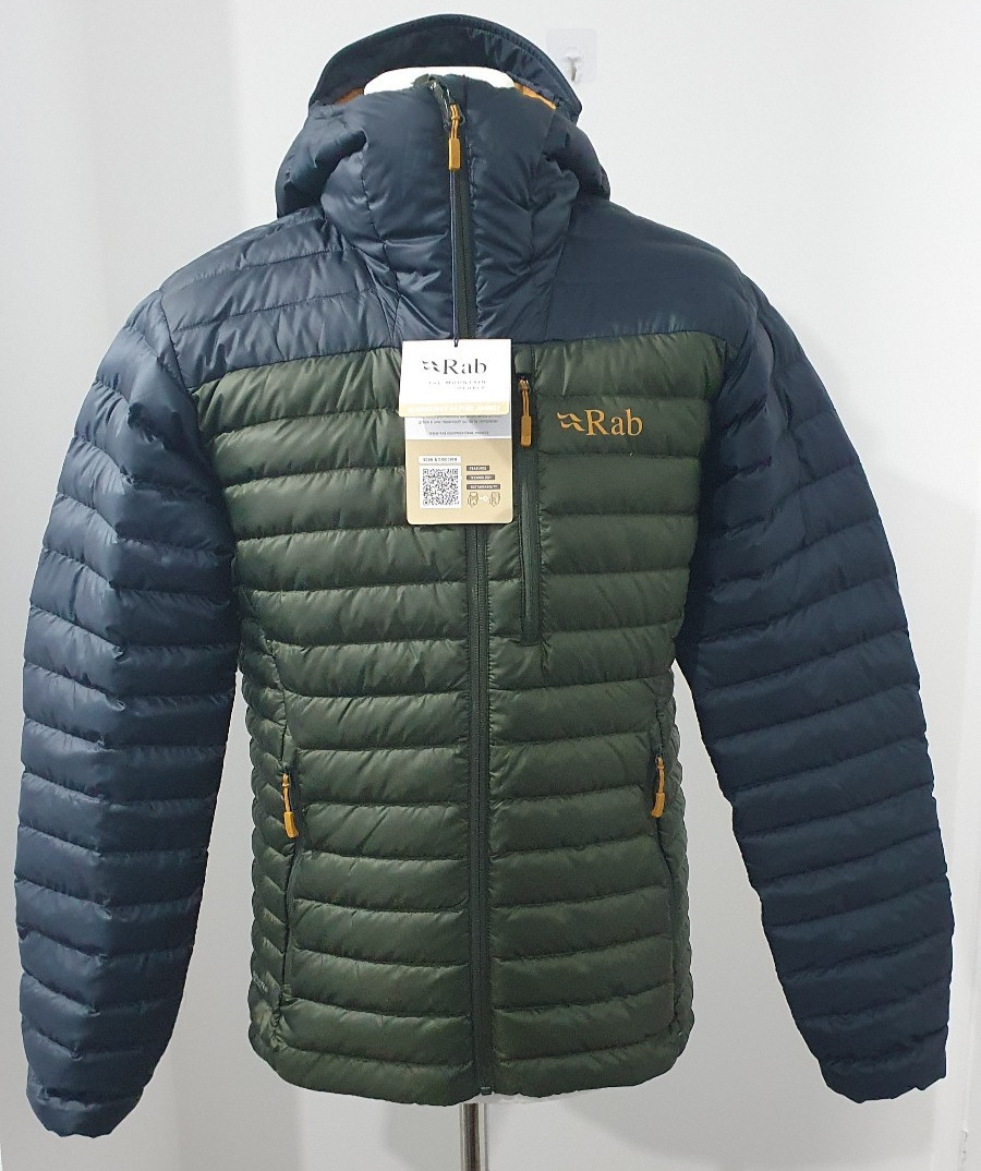 Chaqueta Alpina Rab Microlight - Beluga / Ejército - Butternut Oscuro - Talla Pequeña