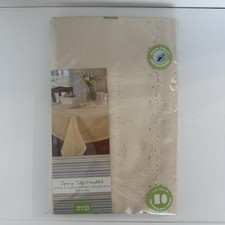 Linens  Things Oblong Tablecloth 60X102 Spring Tulip Hemstitch Waterproof New