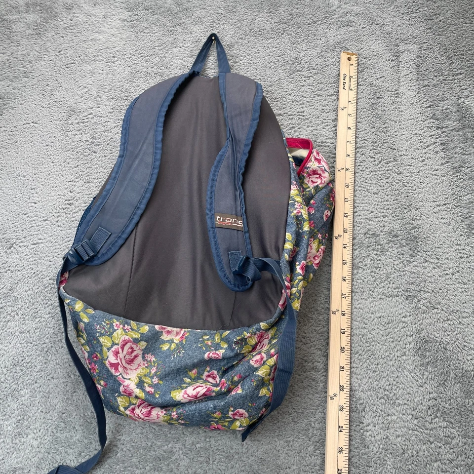 Bolso Jansport Mujer Azul Trans Mochila Floral Escuela Flores Correa Ajustable Foto 4 de 4