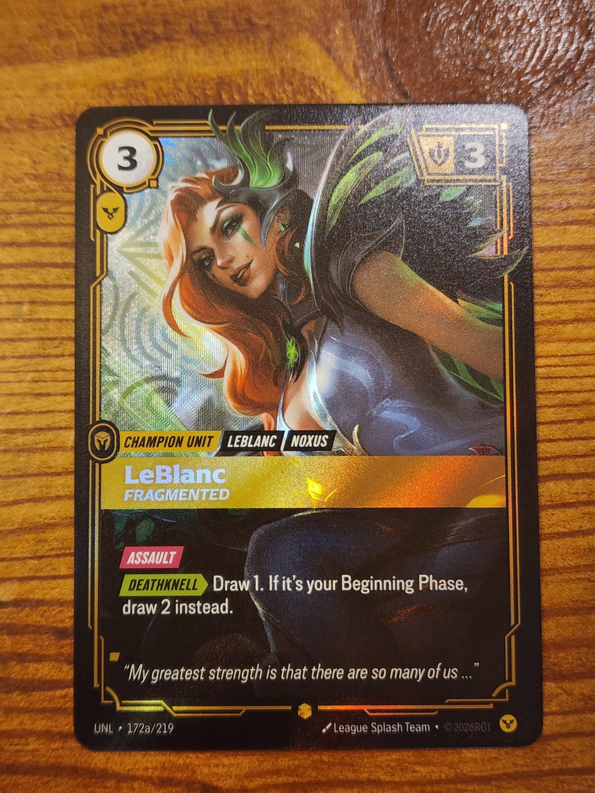 LeBlanc - Fragmented (Alternate Art) - Unleashed (UNL) 172a/219 Riftbound