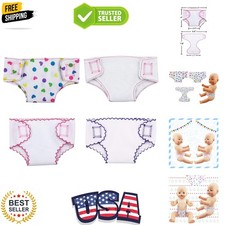 4 Pack Baby Diapers Doll Underwear for 14-18 Inch Baby Dolls, Suitable for In...