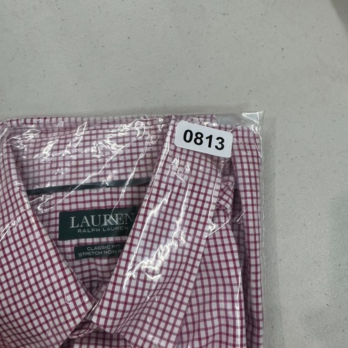 Lauren Ralph Lauren Shirt Men's 16 34/35 Red White Plaid Stretch Classic Fit - Picture 12 of 12