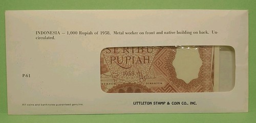1958 Indonesia 1,000 Rupiah Banknote P-61 • Uncirculated 🇮🇩 - Afbeelding 5 van 5