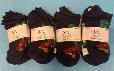 20 PAIRS TOTAL Lot Of 4 Pickle & Dot  Boy s 5PK socks for Shoe Size 10.5-4