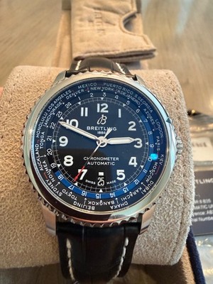 Breitling Aviator 8 B35 Unitime Black Dial Strap 43mm AB3521 - with deployant