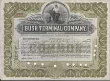 Bush Terminal Company Stock Certificate Brooklyn Barge Railroad