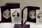 (2) 1986 S U.S. MINT AMERICAN EAGLE 1 oz SILVER PROOF $1 DOLLAR COIN Box/Coa.
