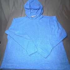 Zenana Hoodie Womens L/XL Blue NEW Soft Knit Relaxed Pullover