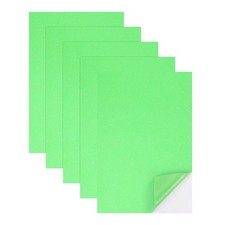 5 Sheets 8"x12" Light Green Shiny Foam Sheets w Adhesive Backing for DIY Craft