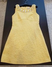 RED VALENTINO Flower Sleeveless Dress Women Size 44 Yellow Genuine
