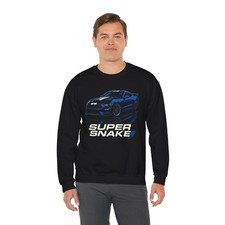 Ford Mustang Super Snake Crewneck Sweatshirt Muscle Car Graphic Pullover