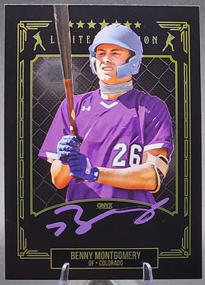 2024 Onyx Benny Montgomery On Card Auto Purple Ink Spring Signings Colorado SP