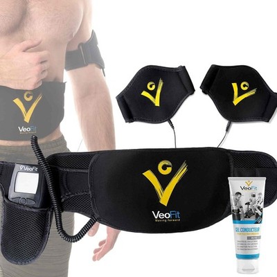 VEOFIT Bauchstraffungsgürtel EMS Elektrischer Muskelstimulator Trainer Herren Damen Fitness