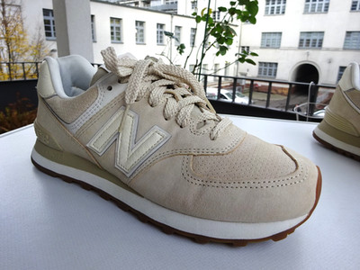 NEW BALANCE WL574NC 574 Damen Schuhe Sneaker Leder Beige Gr.41,5(UK8) f.Neuw