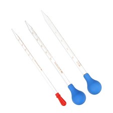 3Pcs Graduated Pipettes 2ml 5ml 10ml Glass Pipette with Rubber Bulb