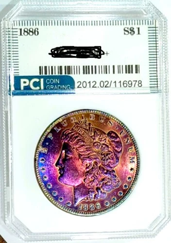 1886-P Gem BU +++ Gem BU Beautiful Rainbow Toned PQ + Near Mark Free