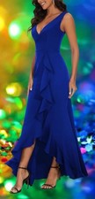 NWT Blue XS 4 StarAneer Women's Formal Dress Long Party Sleeveless Cobalt Blue