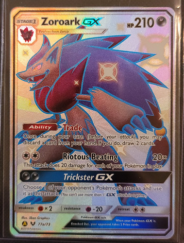 Shiny Zoroark GX 77a/73 Near Mint Holo English Pokemon Hidden Fates