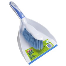 Image of Dustpan & Brush Set Large Capacity Dustpan Durable Bristles & Easy Sweep Rubber