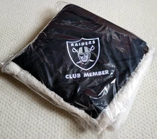 2025 Las Vegas Raiders Black Sherpa Throw Blanket Season Ticket Club Member