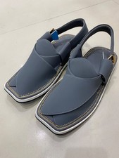 Handmade leather mens sandals peshawari chappal iconic footwear silver zardari