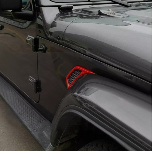 For Jeep Gladiator JT/JL 2018-2025 ABS Red Side Fender Air Vent Cover Trim Decor - Bild 6 von 9