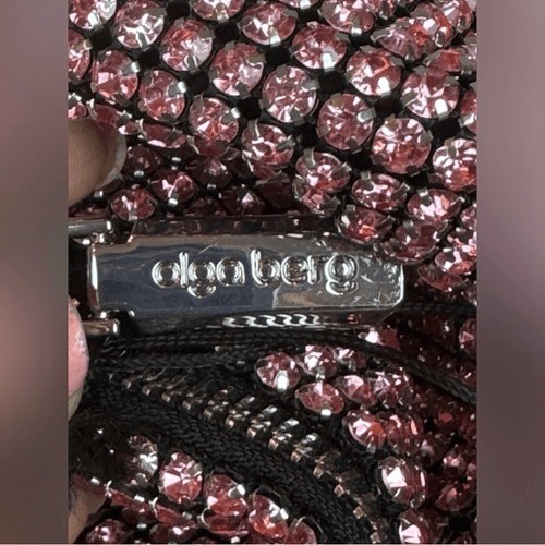 Olga Berg Polly Crystal Clutch Shoulder Bag, Pink, NWT