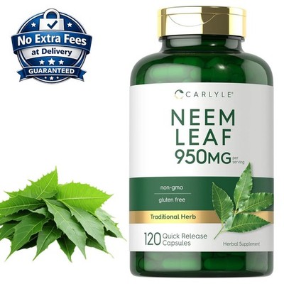 Hoja de Neem 950mg Azadirachta Indica 120 Cápsulas en Polvo | Suplemento herbal