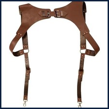 Men Leather Suspenders Body Chest Adjustable Buckle Shoulder Suspenders
