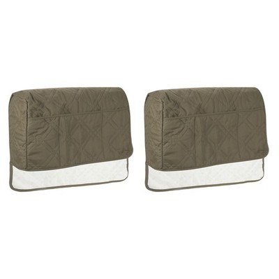 2 Pack Sofa Armrest Organizer Armchair Caddy Hanging Storage Bag Brown