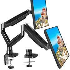 Dual Monitor Desk Mount 22"-35" Ultrawide Arm, Adjustable Gas Spring, VESA