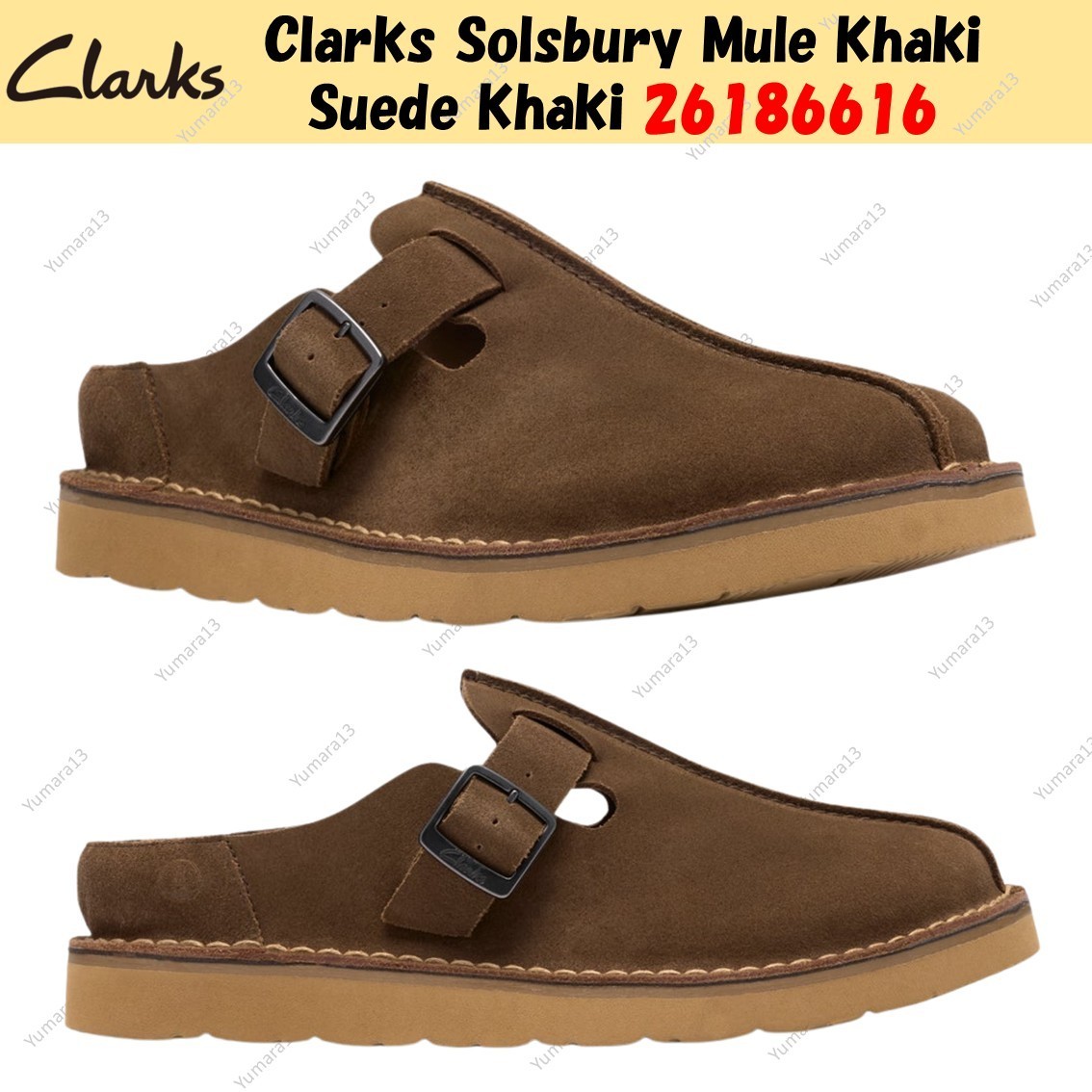 Clarks Solsbury Mule Khaki Suede Khaki 26186616 UK 4-13 | eBay