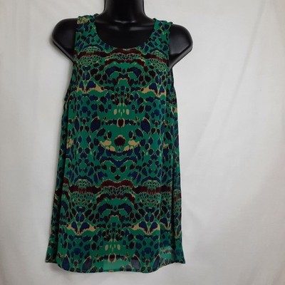 Daniel Rainn Top Blouse Size Medium Green Sleeveless Casual Women Ladies