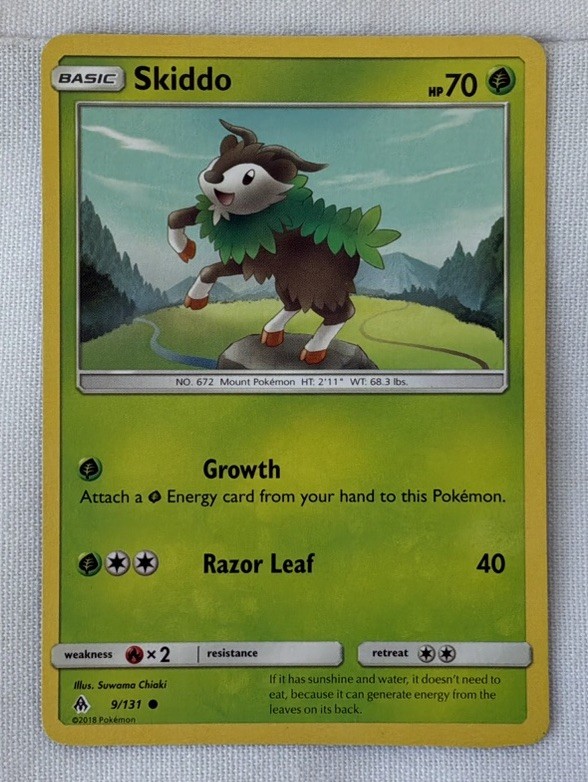 Pokemon TCG Skiddo 9/131 Common Regular SM Forbidden Light NM