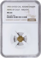 NEW DISCOVERY! 1903 California Fractional Gold 1/4$ / NGC MS64 POP1 FINEST KNOWN