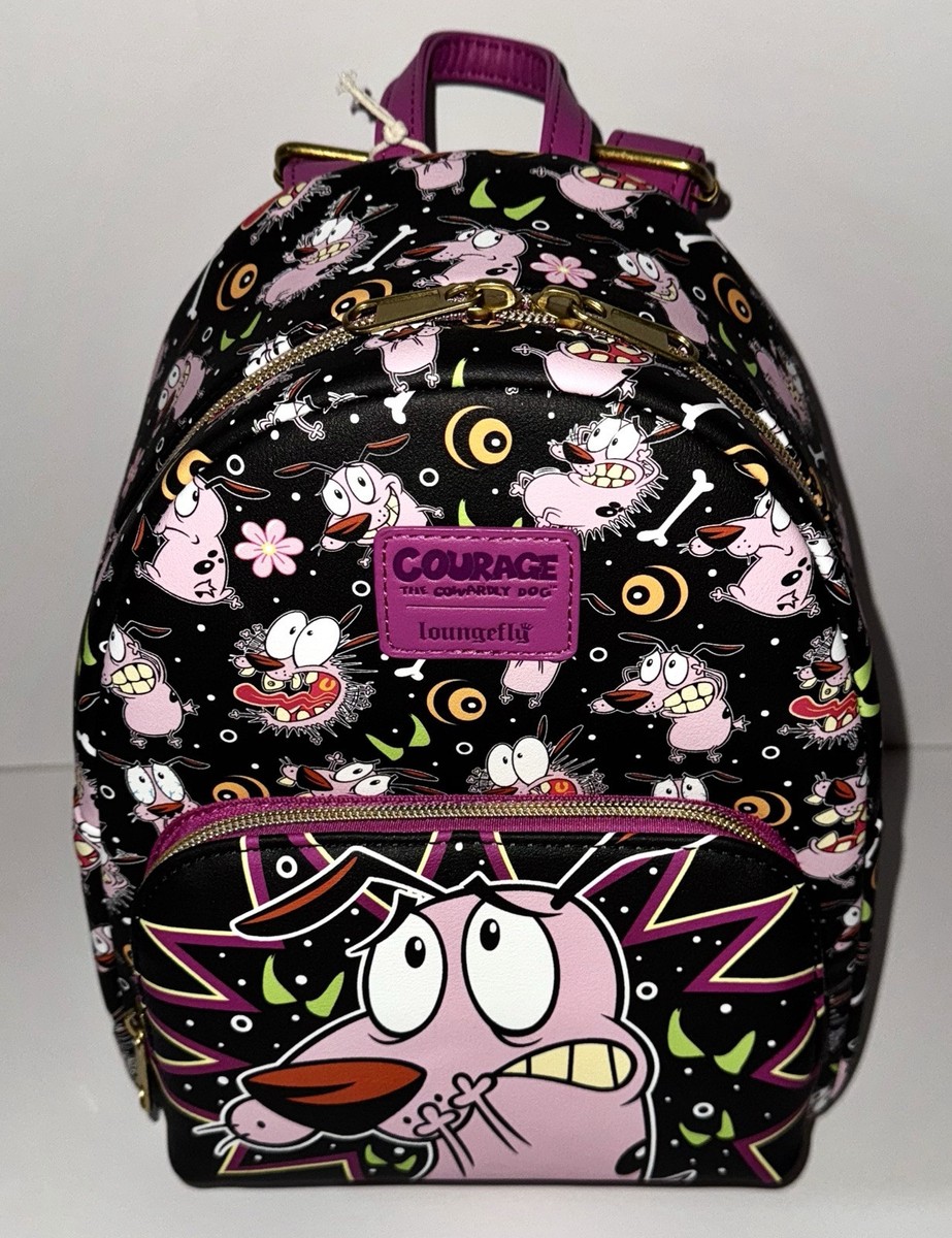LOUNGEFLY CARTOON NETWORK COURAGE THE COWARDLY DOG ALL OVER PRINT